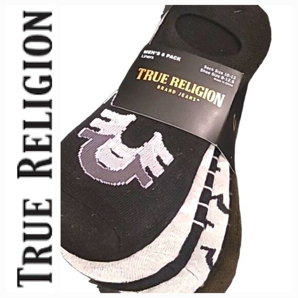 True Religion Horseshoe 6PK Liners - Picture 1 of 6